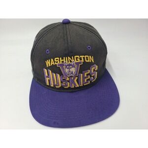 Vintage University of Washington Huskies YoungAn Distressed Snapback Hat Cap Men